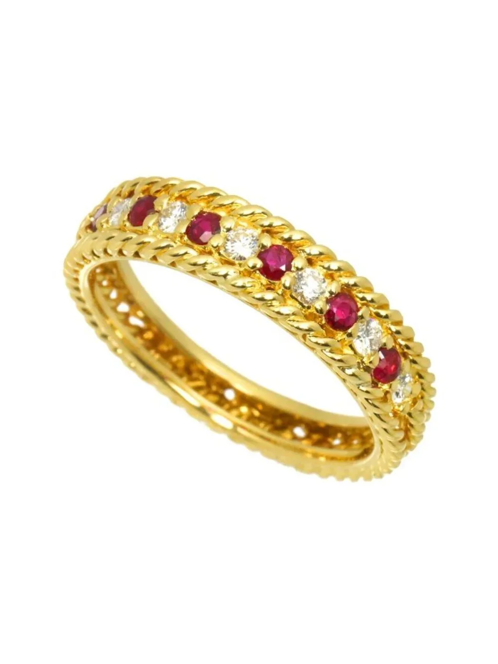 Dior Ring Ruby Diamond 18k YG Yellow Gold